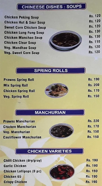 Hotel Sai Gomantak menu 