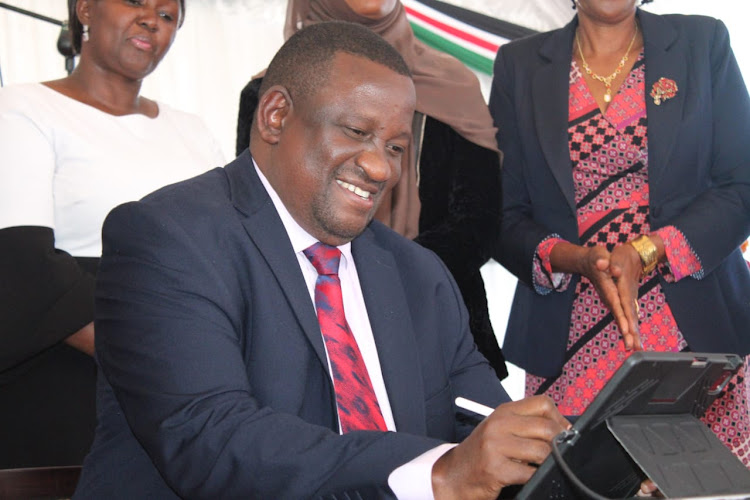 Mining, Blue Economy and Maritime Affairs CS Salim Mvurya during the Investing in Women in the Blue Economy in Kenya (IIW-BEK) programme launch at Windsor hotel on August 3, 2023.