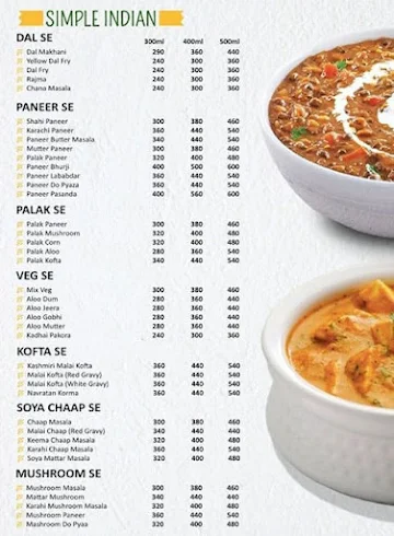 Angrezi Masala menu 