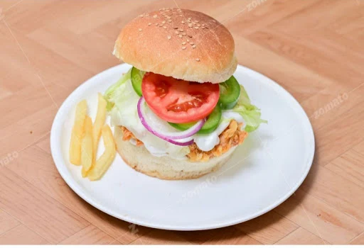 Chicken Schezwan Broasted Burger