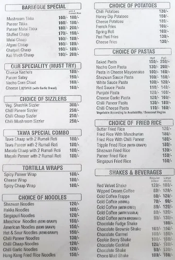 Billu's Hut menu 