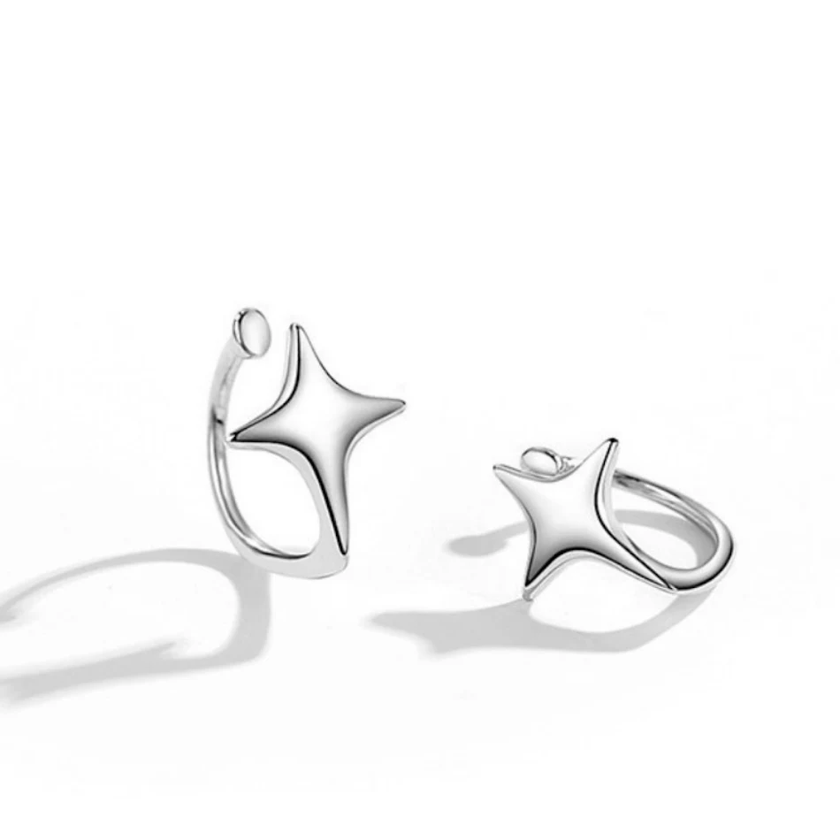 925 Star Earbone Clip dla kobiet, stylowa biżuteria na ucho bez przekłuwania, wygodne dopasowanie, idealne do podkreślenia urody.