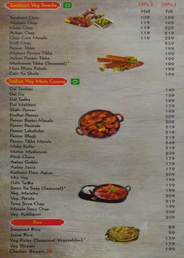 Royal North Tadka menu 