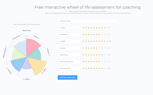 Qwoach: interactive wheel of life for coaches