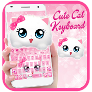 Cute Pink Bowknot Kawaii Cat  Icon