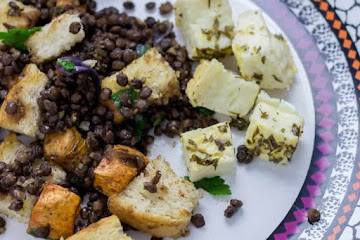 Baked Halloumi with Winter Panzanella