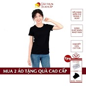 Áo Thun Nữ Đen Trơn Gold Rhino 100% Cotton, Áo Phông Nữ Đen Trơn Xuất Khẩu Nhật Bản Qt1