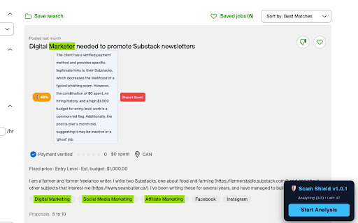Upwork Scam Shield Pro screenshot 4