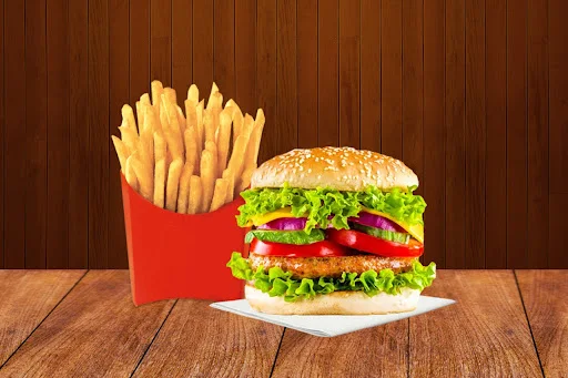 Chicken Burger + Crispy Fries