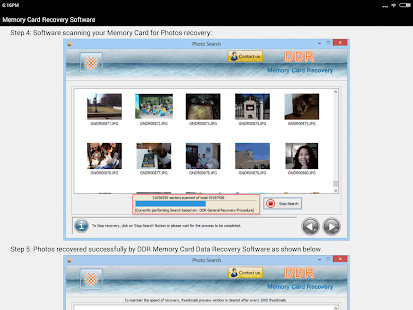 Memory Card Recovery Software Help Screenshot