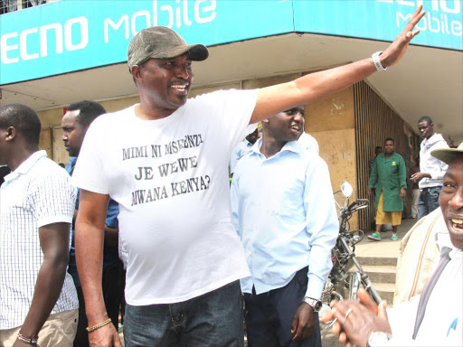 Bahati MP Kimani Ngunjiri demonstrates with supporters in Nakuru on January 8 / Ben Ndonga