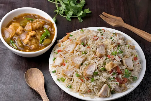 Chicken Fried Rice With Chilli Chicken [4 Pieces]