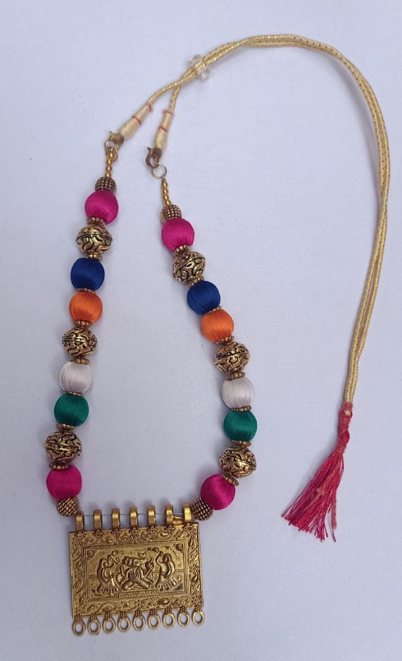 Multi Color Silk Thread Necklace