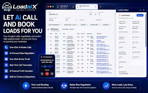 LoadaiX - AI Dispatcher that Calls, Negotiates & Books Loads For You screenshot 1