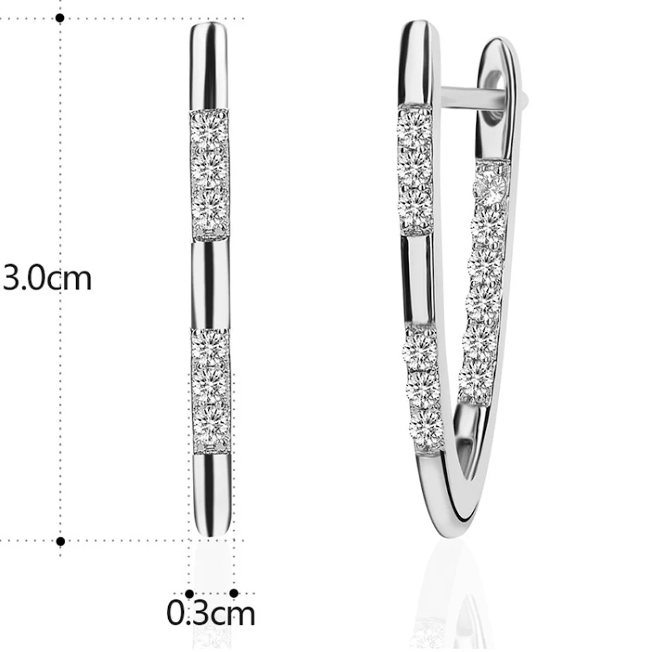 Brincos de Zircônia em V para Mulheres Joias