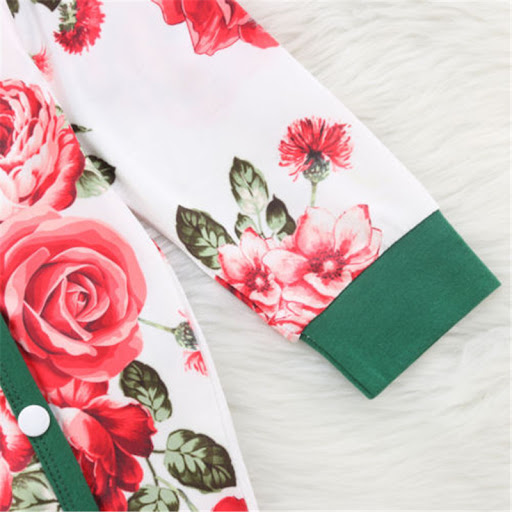 Title 4, Long sleeve flower print romper, perfect for ba...