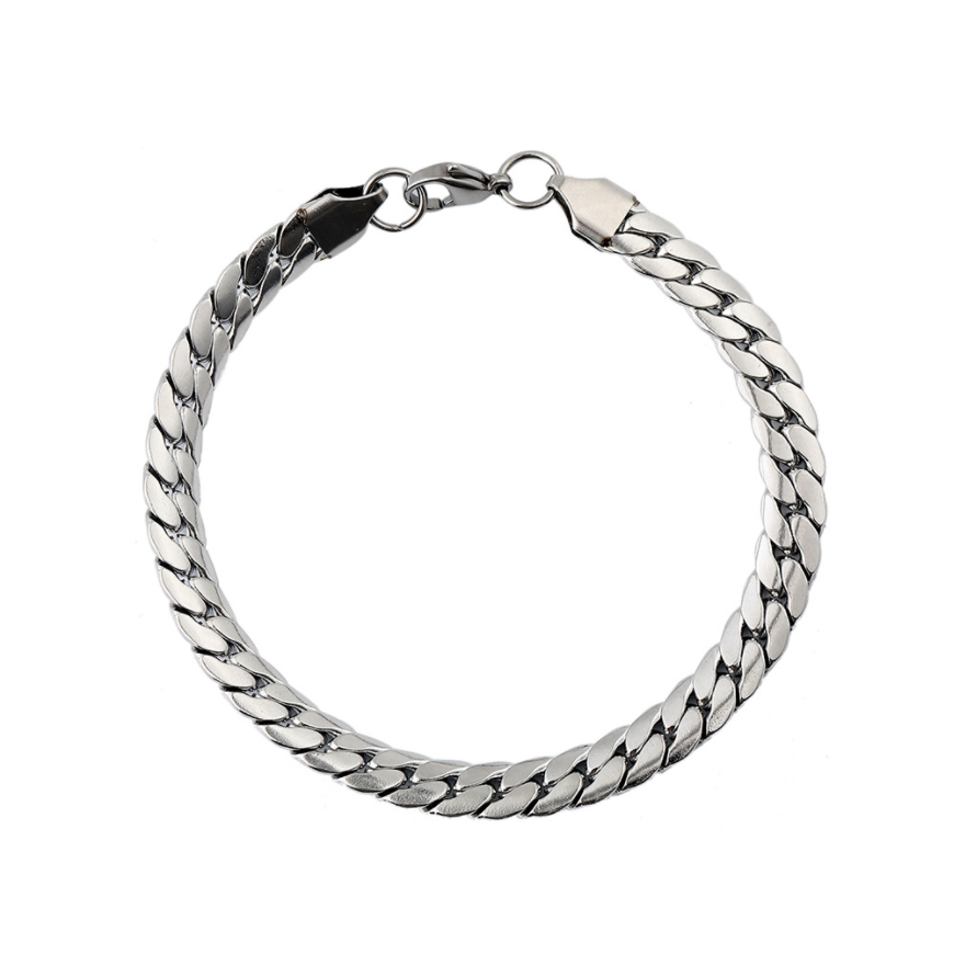 Title 3, Brazalete de acero inoxidable con baño de oro a...