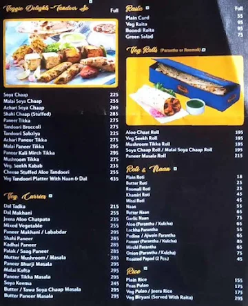 Beliram Degchiwala menu 