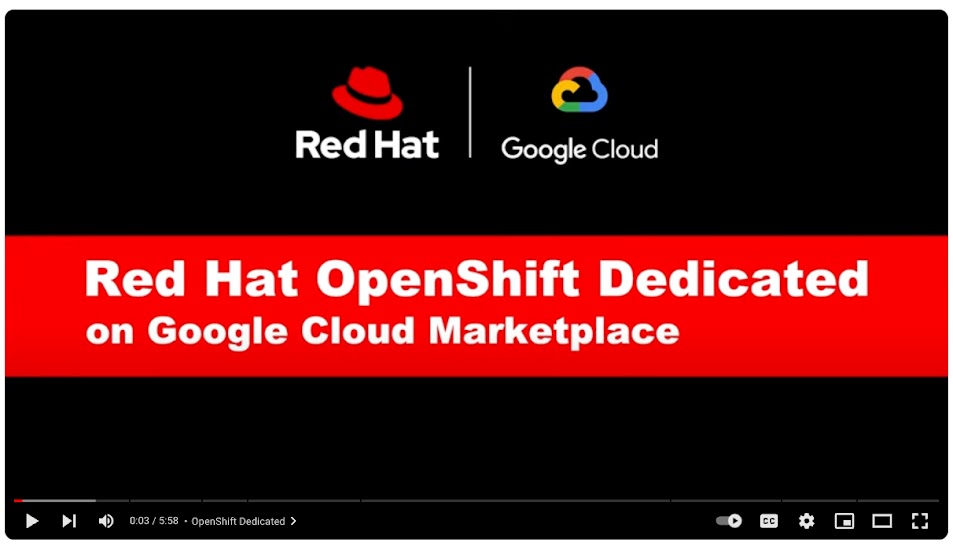 Get started with OpenShift Dedicated on Google Cloud Marketplace today