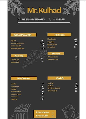 Mr. Kulhad menu 