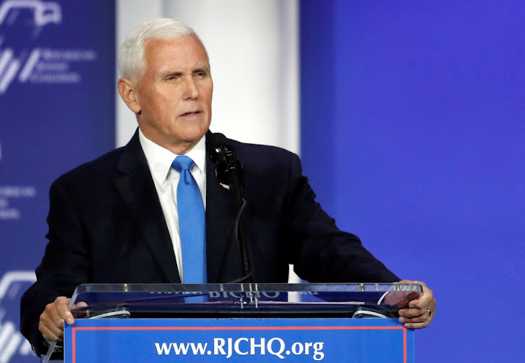 Former US Vice-President Mike Pence speaks during the Republican Jewish Coalition Annual Leadership Summit in Las Vegas, Nevada, US, on October 28 2023.