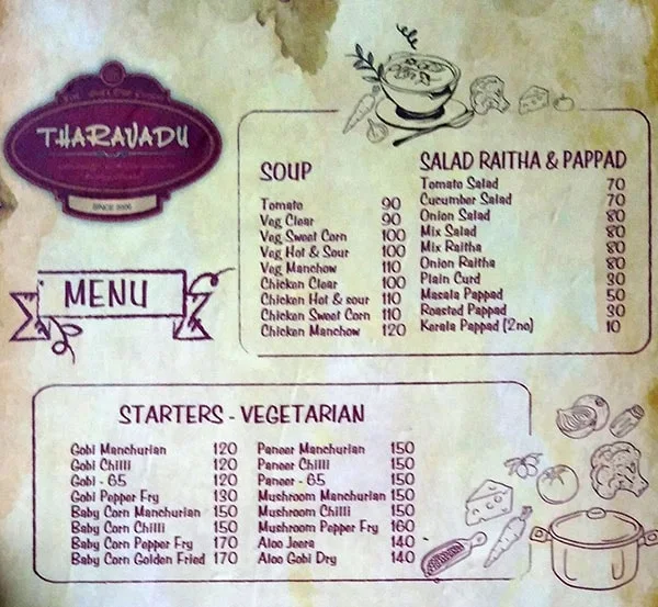 Tharavadu menu 