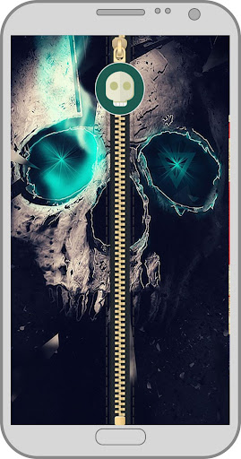 Skull zipper lock screen