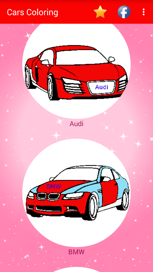 Android application Cars Coloring screenshort