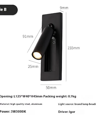 Embedded Reading Wall Lamp Hotel En - 0