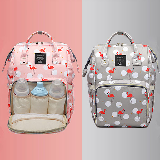 Title 6, Flamingo Print Backpack Mother and Baby Bag. St...