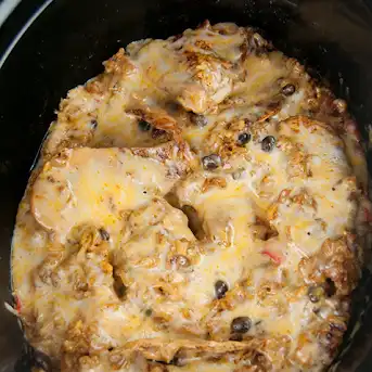 Cheesy Crock Pot Chicken Casserole - Tex Mex Style - 101 Cooking