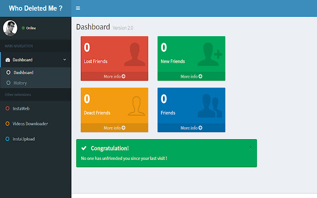 Who deleted me ? chrome extension