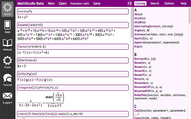 MathStudio chrome extension