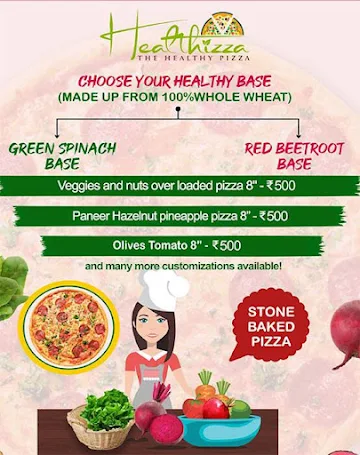 Healthizza menu 