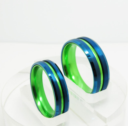 Title 3, Wanruyi Tungsten Gold Couple Ring Sand Chamferi...