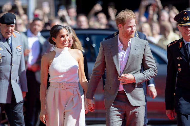 Meghan Markle and Prince Harry arrive at the 2023 Invictus Games One Year To Go event.