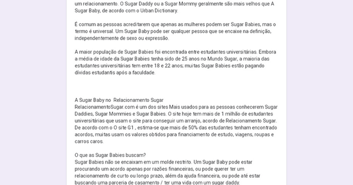 O que é Sugar Baby? Seja uma no Universo Sugar