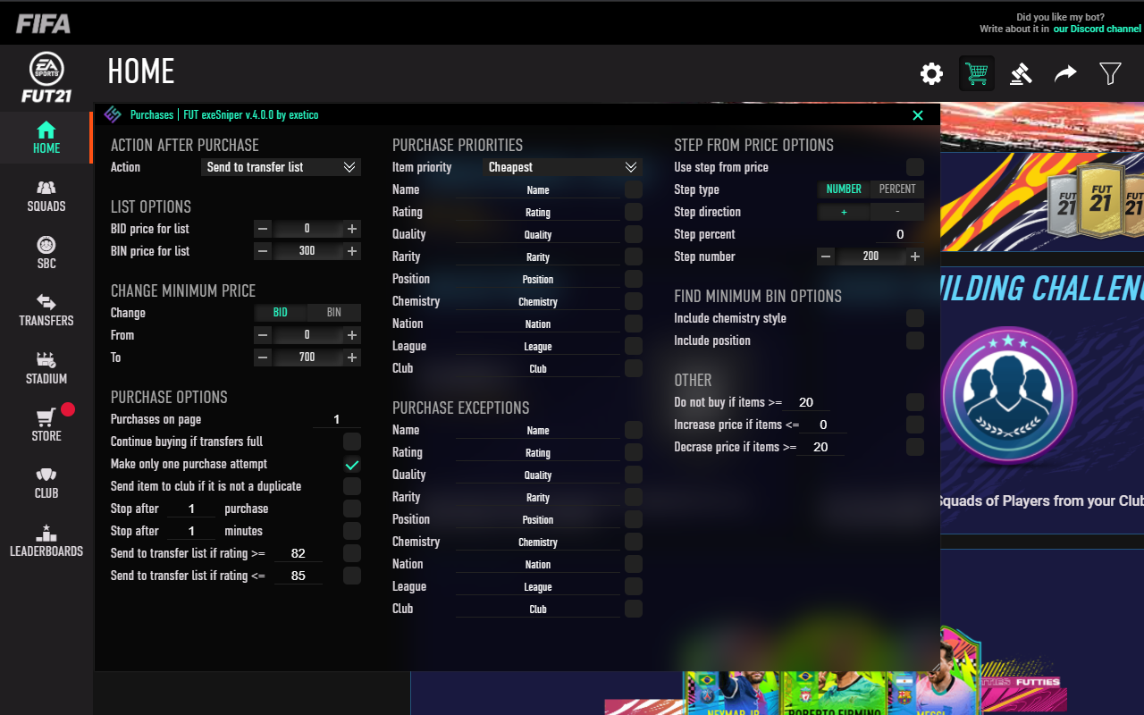 FUT exeSniper | Shortcuts & Autobuyer Preview image 4