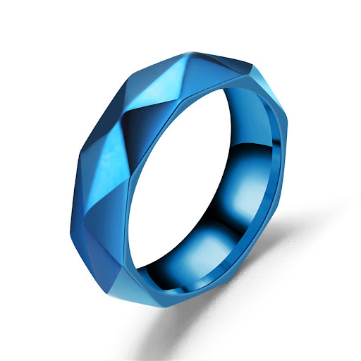 Title 3, Stainless Steel Jewelry Diamond Cut Ring, a dur...