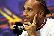 Lewis Hamilton attends the drivers press conference during previews of the F1 Grand Prix of Singapore at Marina Bay Street Circuit on September 29 2022.