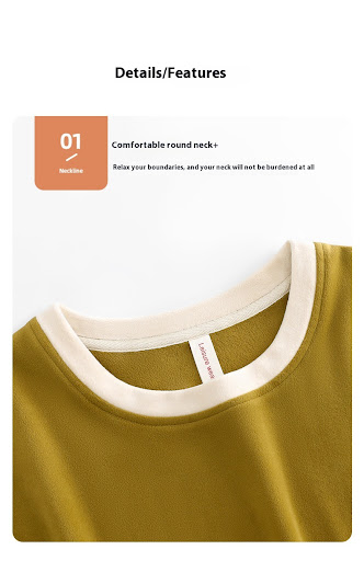 Title 2, Thin Velvet Round Neck Pullovers Home Wear Suit