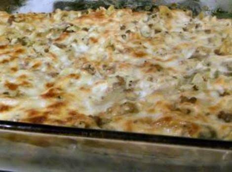 Layered Triple Cheese And Beef Casserole Recipe | Just A Pinch