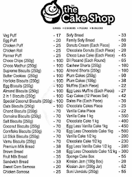 The Cake Shop menu 1