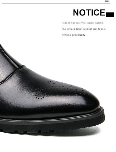 Title 13, Mens Fall Winter Business Leather Boots, Zippe...