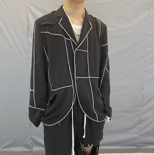 Title 1, Hand-made Double-sided Overlocking Line Irregul...