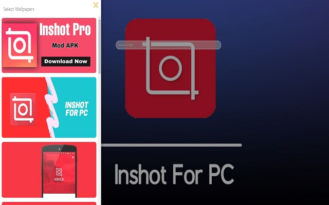 inShot Video Editor for PC - New Background