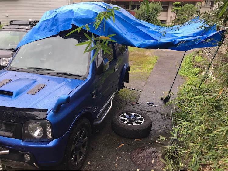 ジムニーの７月もよろしくお願いいたします・車検もどし・DIY・jb23w・ドローン練習中に関するカスタム事例の投稿画像2枚目