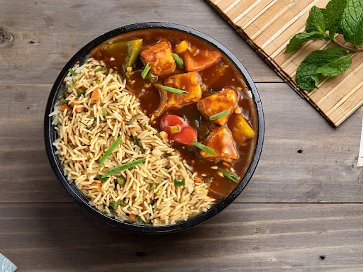 Veg Fried Rice + Chilly Paneer Gravy Bowl