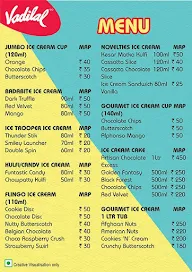 Vadilal Ice Creams menu 2