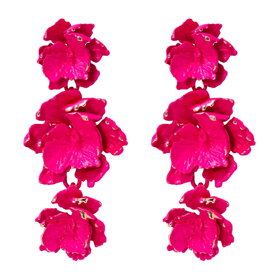 Alloy Creative Design bloemen oorbellen, straatversiering. Geschilderde bloem earcrops. Een uniek sieraad dat elke outfit opfleurt.